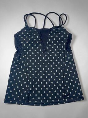 Lululemon Polka Dots Mesh Tank With Built In Bra Size 8